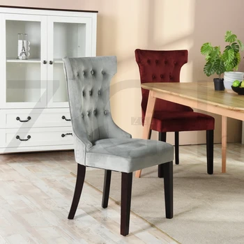 2 кадифени филтър дървени заведения за хранене столове дизайнерски Nordic entry lux comedor рамкова столове от масивно дърво столче за хранене с копчета от плат